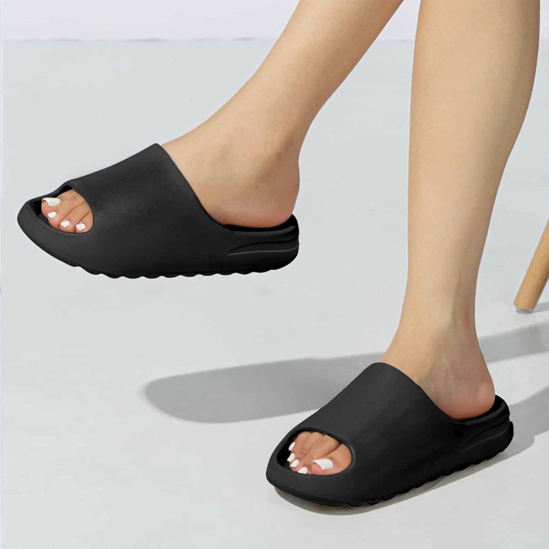 Ecetana Unisex Slides Sandals Soft Thick Sole Non-Slip Pillow Sandals House Slides For Women Men