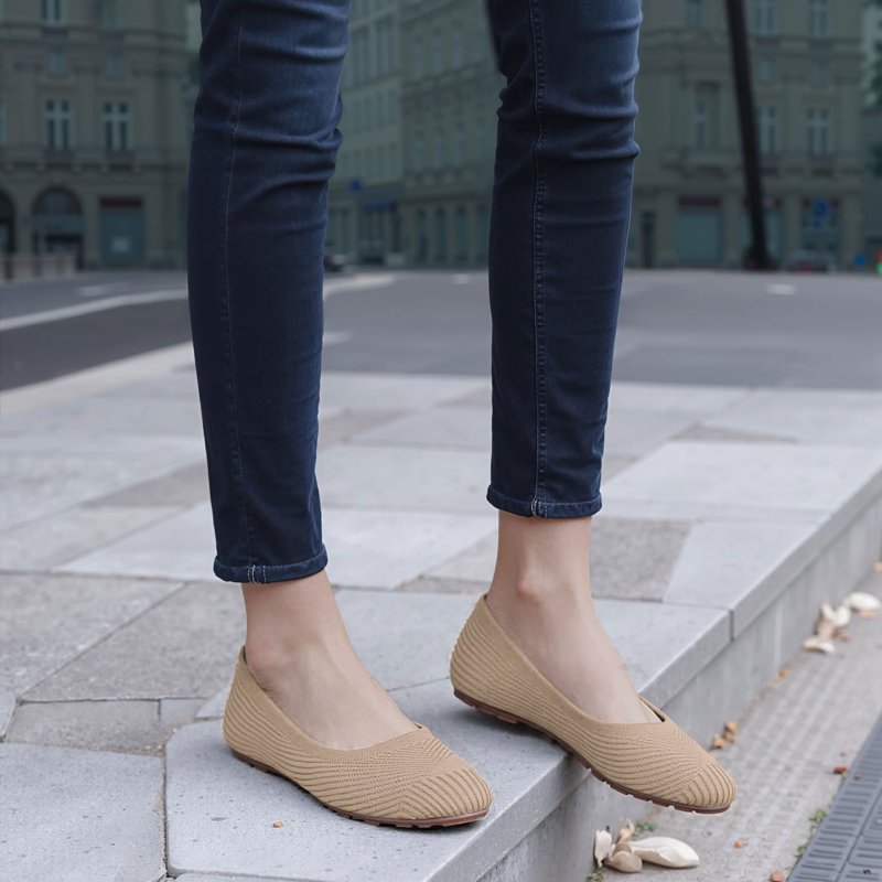 Ecetana Womens Flats Shoes Casual Dressy Shoes Knit Comfortable Ballet Flats For Women