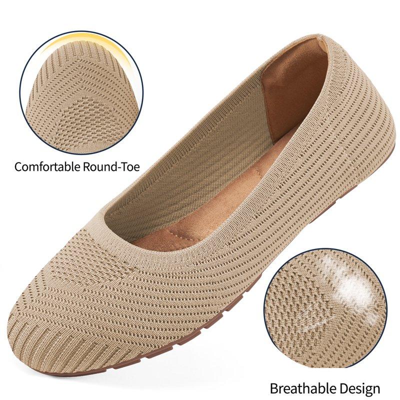 Ecetana Womens Flats Shoes Casual Dressy Shoes Knit Comfortable Ballet Flats For Women