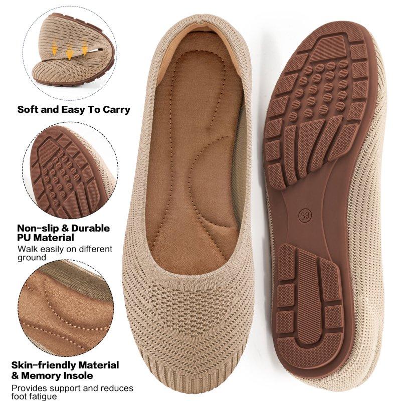 Ecetana Womens Flats Shoes Casual Dressy Shoes Knit Comfortable Ballet Flats For Women