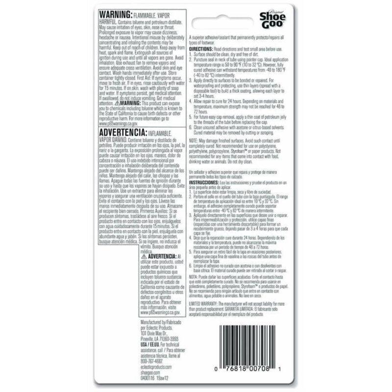 Eclectic Shoe Goo Adhesive Glue Shoe Repair Clear 110010 3.7 Fl. Oz