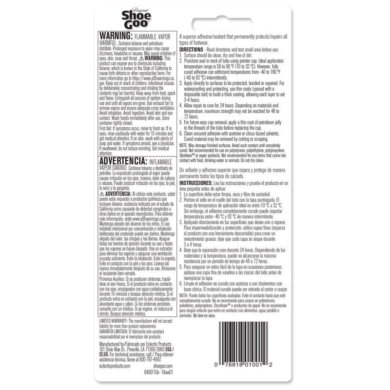 Eclectic Shoe Goo Shoe Repair Glue - Clear 3.7 Fl. Oz