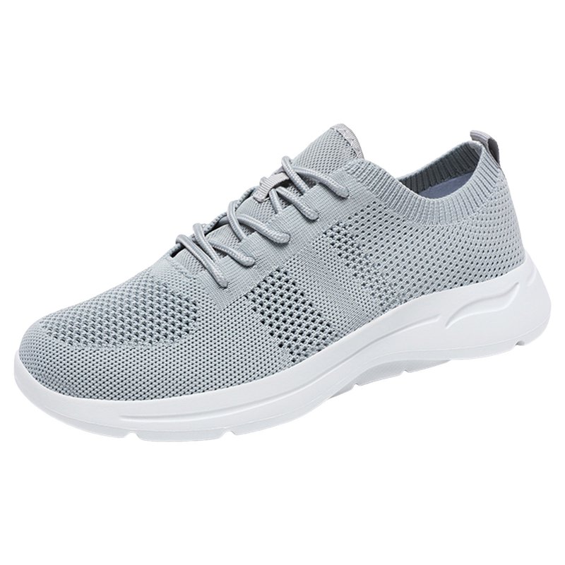 eileial Comfortable Breathable Knit Slip on Sneakers Hands Free Shoes Walking Shoes for Men orthopedic Shoes for Everyday and Travel Gray 8