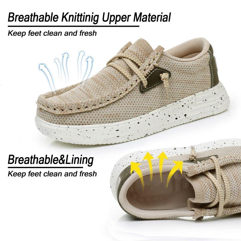 Felabo Unisex Kids Boys Girls Slip-On Casual Loafers Canvas Walking Shoes Comfortable & Lightweight (Toddler/Little Kid/Big Kid)