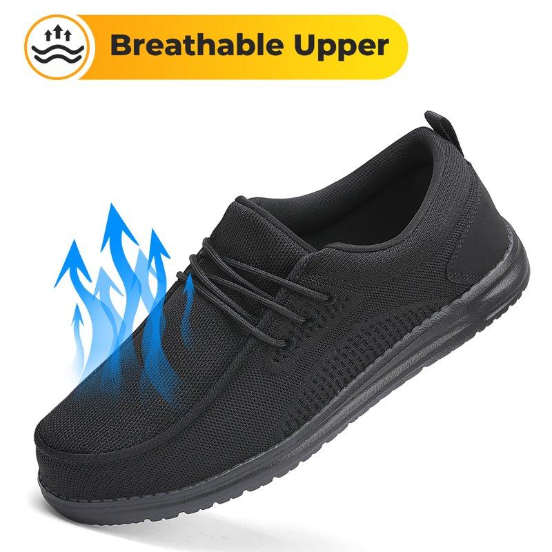 Fidabo Slip On Steel Toe Shoes Men Puncture Proof Indestructible Steel Toe Work Shoes Lounging Walking Sneakers Steel Toe Loafers