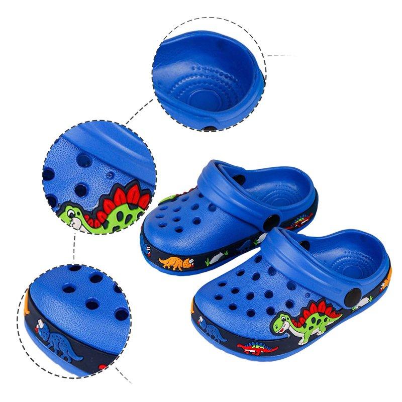 FINALGANG Girls Boys Slippers Cartoon Animal Closed Toe Non- Soft Sole Beach Clogs On Water Shoes Child Elegant Holiday School Party Slipper Black 22