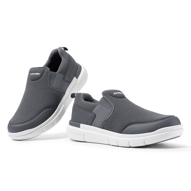 FitVille Mens Slip on Casual Shoes Loafers Extra Wide Width Available