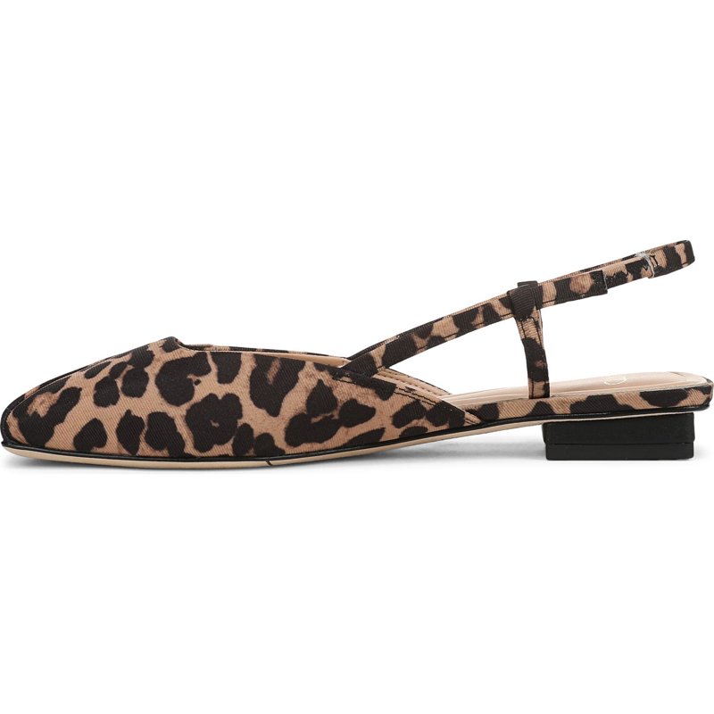 Franco Sarto Women's Telica Slingback Flats Brown Leopard Print Fabric 9M