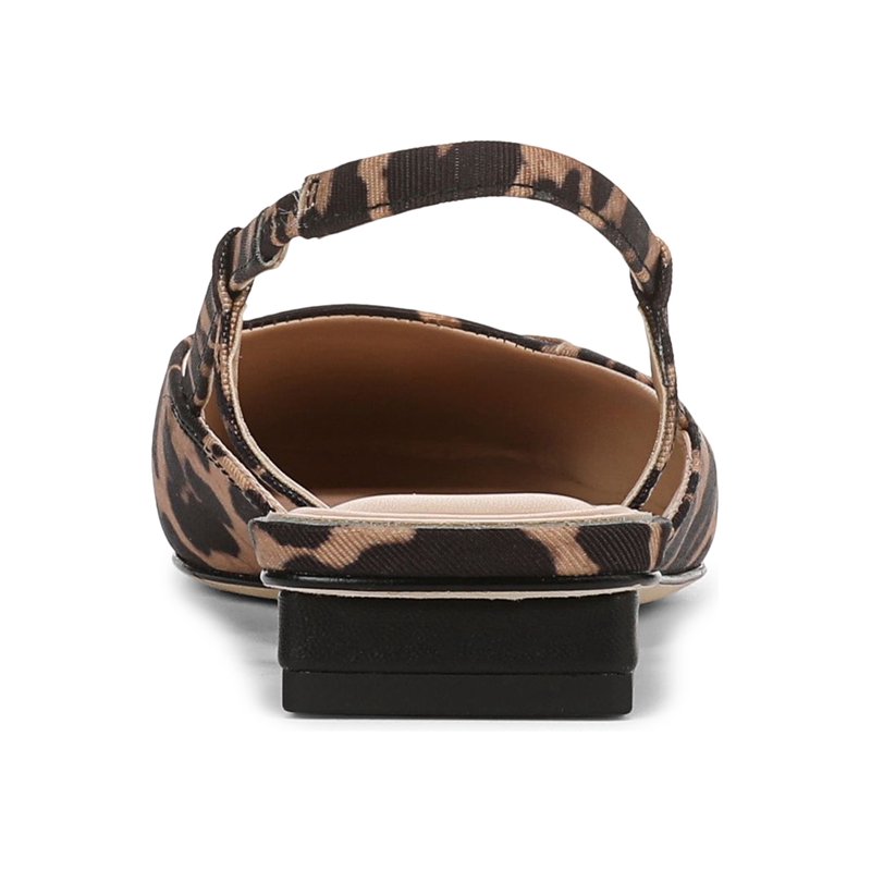 Franco Sarto Women's Telica Slingback Flats Brown Leopard Print Fabric 9M