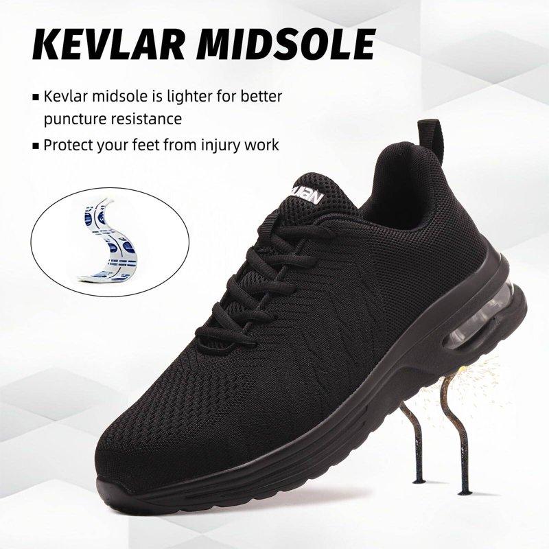 Furuian Safety Trainers Men's Steel Toe Cap Trainers For Women Lightweight Comfortable Safety Shoes Non Slip & Breathable Work Sneakers With Air Cushion
