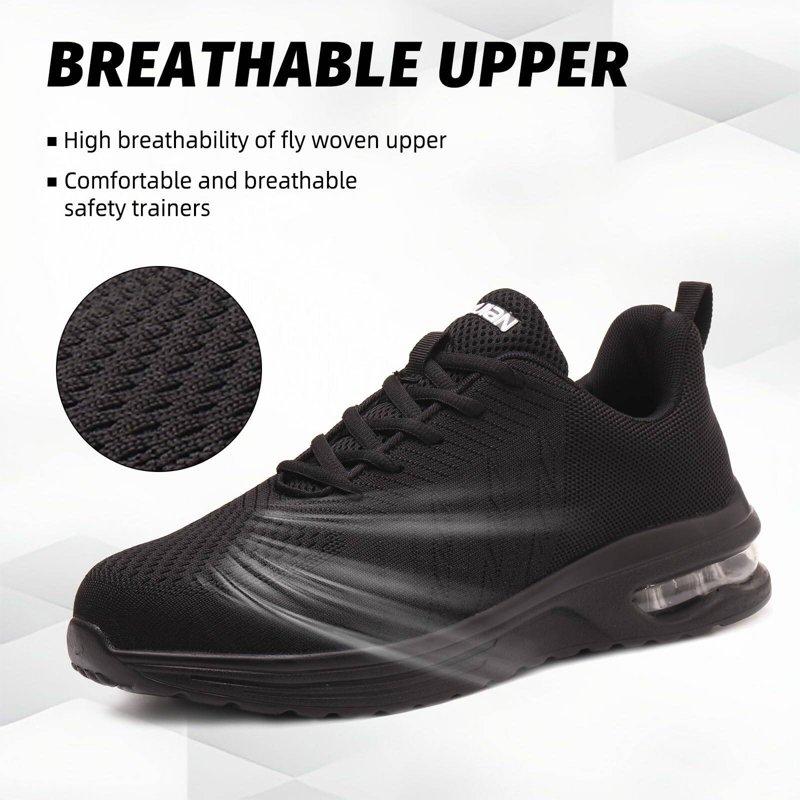 Furuian Safety Trainers Men's Steel Toe Cap Trainers For Women Lightweight Comfortable Safety Shoes Non Slip & Breathable Work Sneakers With Air Cushion