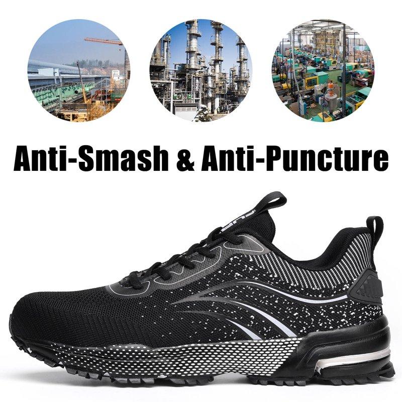 Furuian Steel Toe Shoes For Men Women Lightweight Safety Shoes Comfortable Steel Toe Sneakers Warehouse Industry Work Shoes