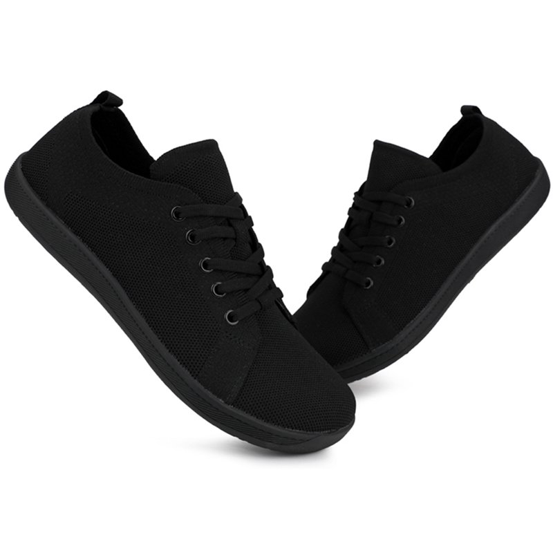 Gexuosn Mens Barefoot Walking Shoes Wide Zero Drop Minimalist Tennis Shoes Casual Shoes For Gym Driving 8.5 Wide Black