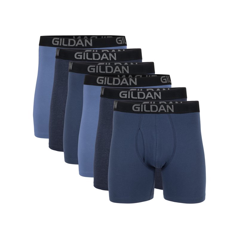 Gildan Men's Cotton Stretch Boxer Brief Underpants 6-Pack Sizes S-2XL