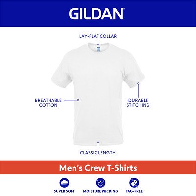 Gildan Men's Crew T-Shirts 5-Pack Black/Sport Grey/Charcoal XX-Large