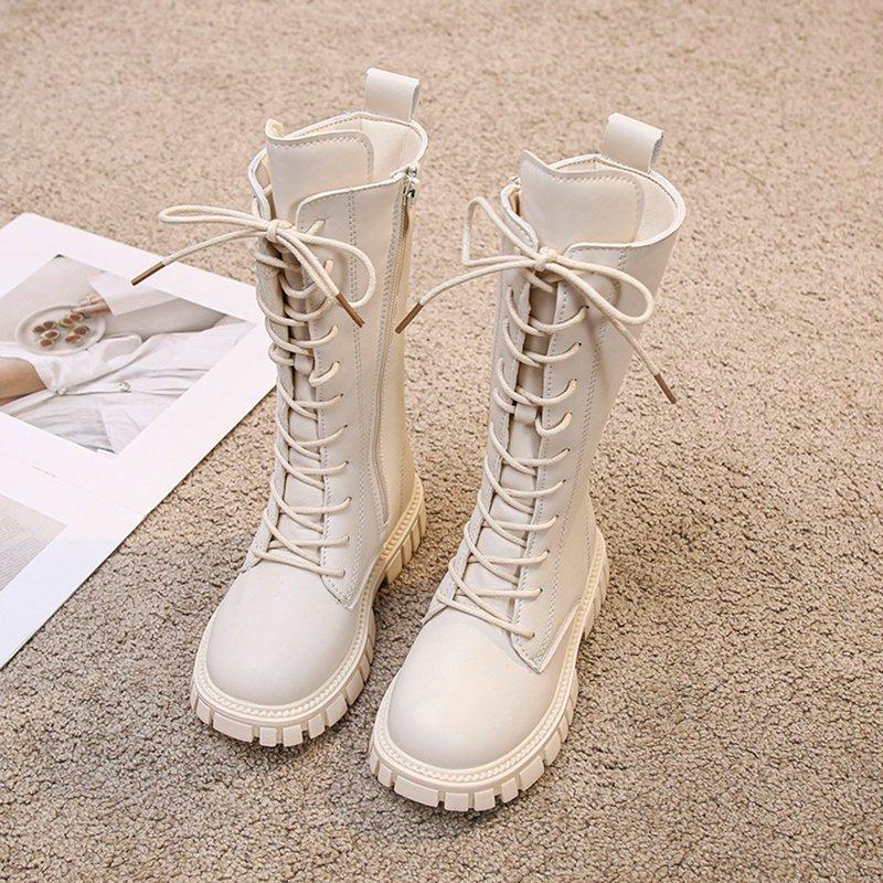 Girls Boots Fashionable Flat Comfortable Soft Sole Leather Children Footwear