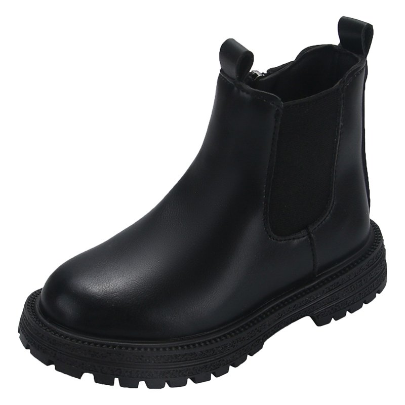 Girls Boots Short Boots Comfortable Soft Soled Fashionable Outdoor Warm Princess Leather Boots Non-Slip Sole Casual Winter Ankle Footwear Toddler Boots Black 4.5-5 Years