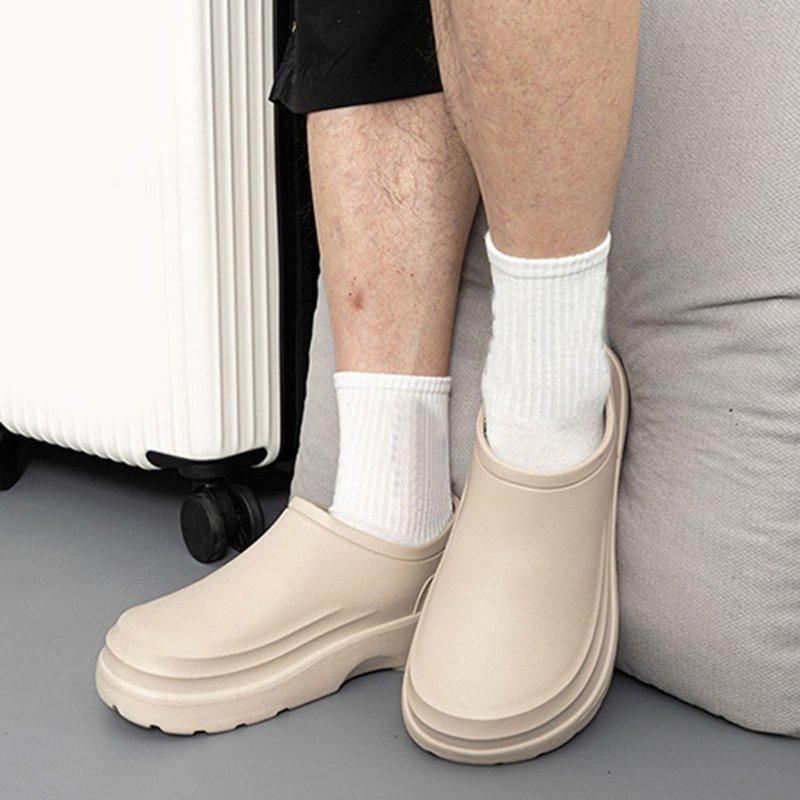 GPOECD Non Chef Shoes For Men Kitchen Work Clogs Comfortable Footwear Durable Lightweight Design Khaki 11