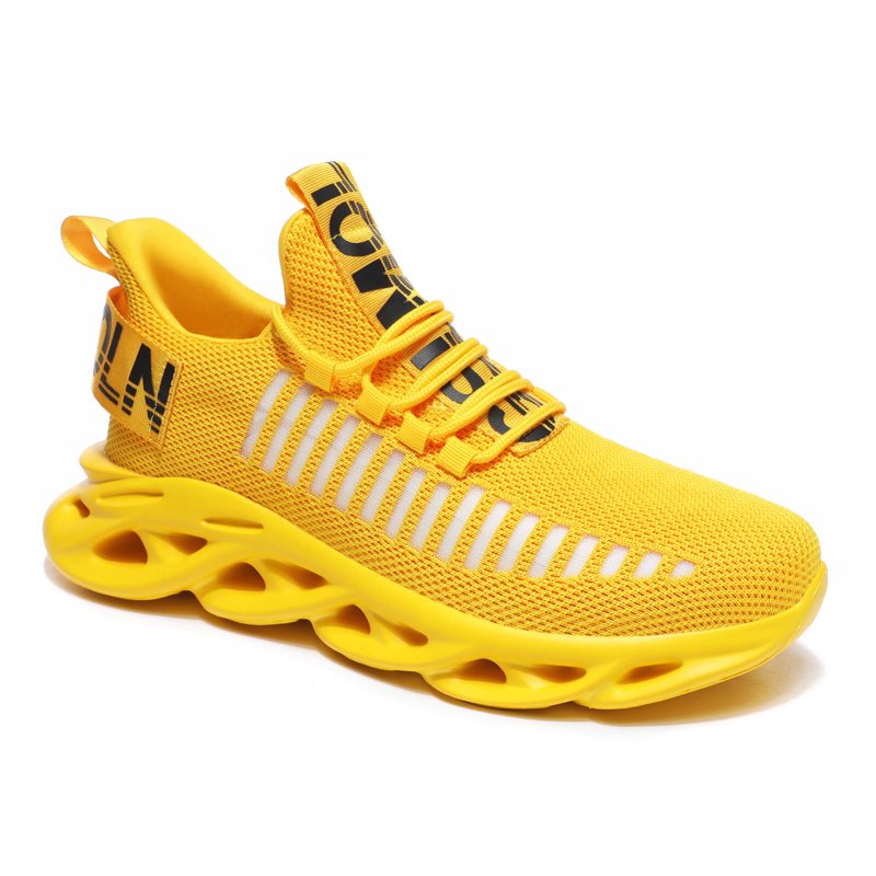 GSLMOLN Womens Lightweight Air Cushion Comfortable Sneakers Yellow Size 7-7.5