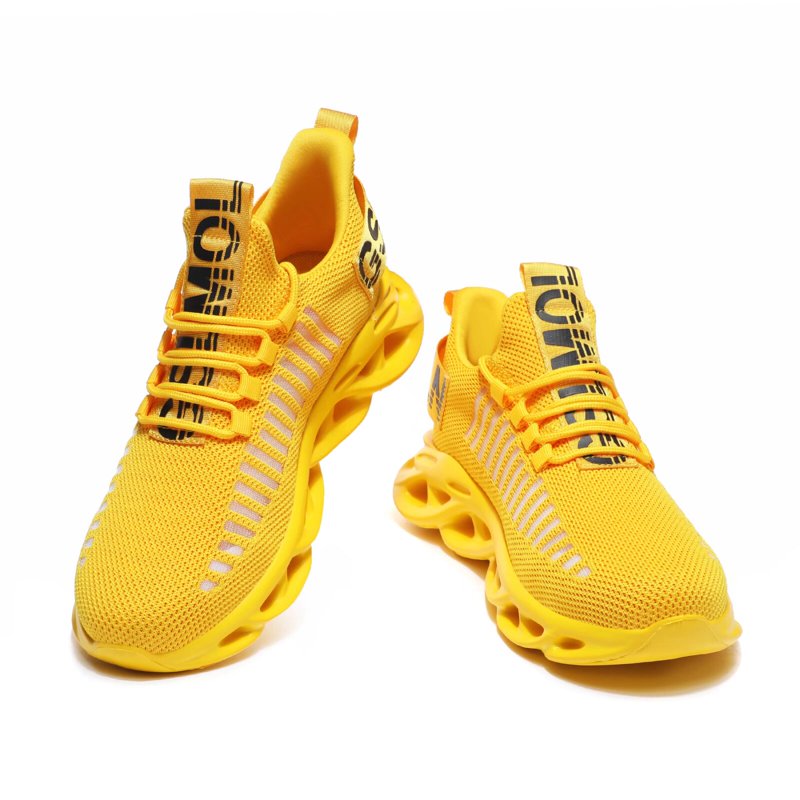 GSLMOLN Womens Lightweight Air Cushion Comfortable Sneakers Yellow size 7-7.5