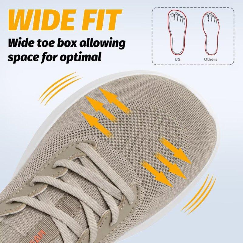GUBARUN Unisex Wide Toe Box Walking Shoes - Extra Room Design For All-Day Comfort & Support Breathable Arch Non-Slip Lightweight Sneakers