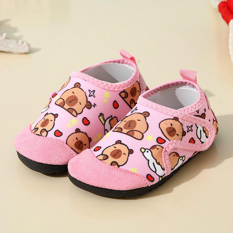 Gyexs Kids Water Shoes Size 2.5-3 Boys Girls Quick Dry Beach Shoes Cute Cartoon Swim Pool Barefoot Swimming Socks Brown