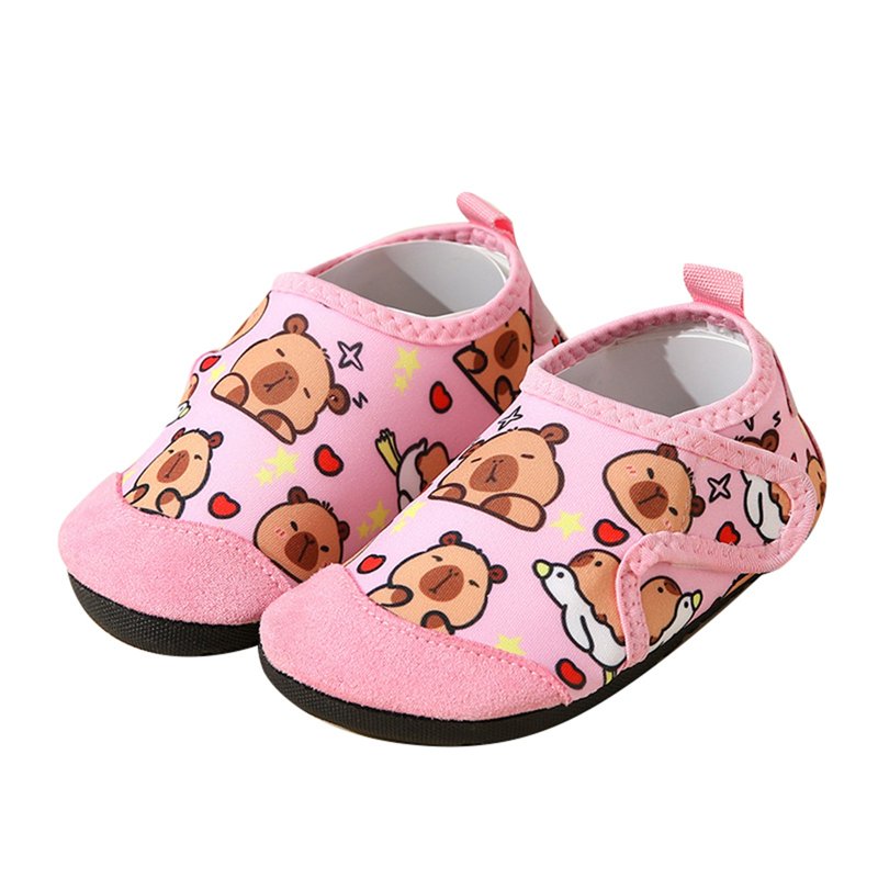 Gyexs Kids Water Shoes Size 2.5-3 Boys Girls Quick Dry Beach Shoes Cute Cartoon Swim Pool Barefoot Swimming Socks Brown