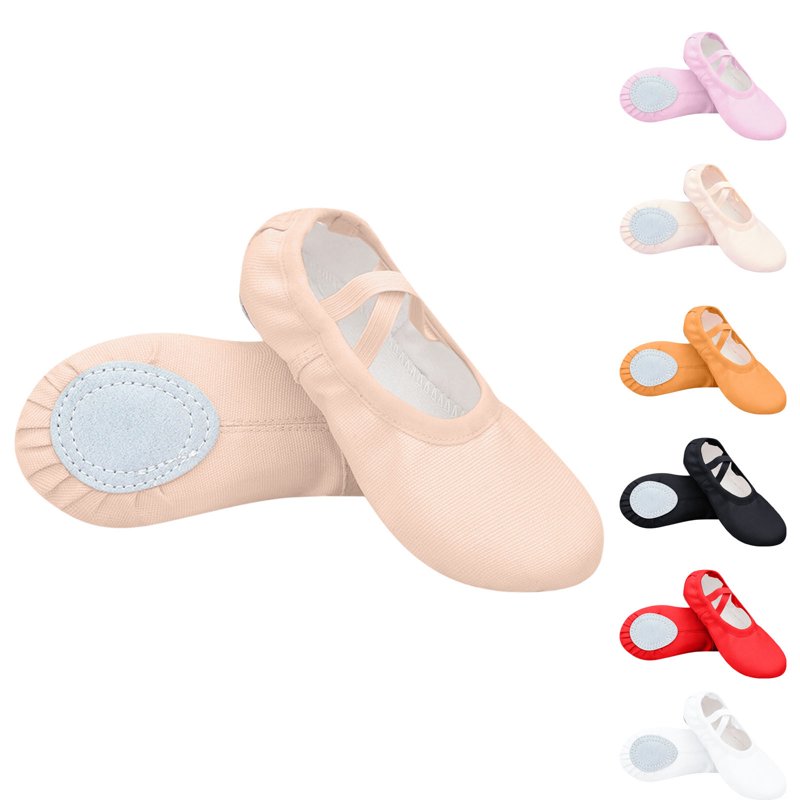 HaiMao Ballet Shoes Toddler Slippers Highly Elastic Canvas Girls Ballerina Dance Shoes For Toddler/Little Kid/Big Kid/Women White 39(39)