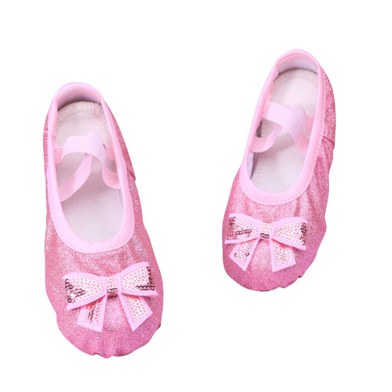 HAOTAGS Girls' Dance Shoes Soft Soled Breathable Ballet Dance Practice Shoes Pink 2.5 T