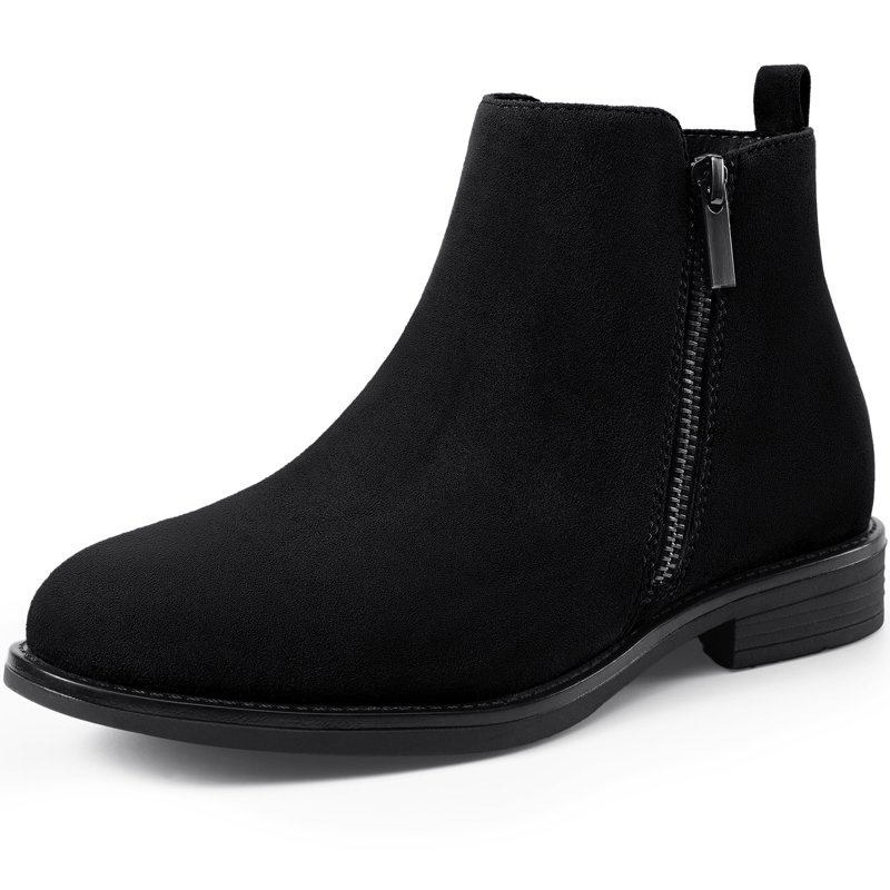 HARVEST LAND Women Chelsea Boots Zip Up Short Ankle Flat Booties For Female Fall Winter