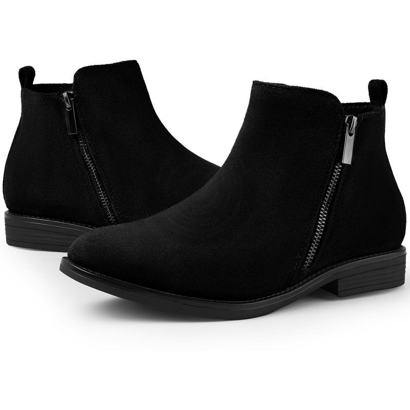 HARVEST LAND Women Chelsea Boots Zip Up Short Ankle Flat Booties For Female Fall Winter