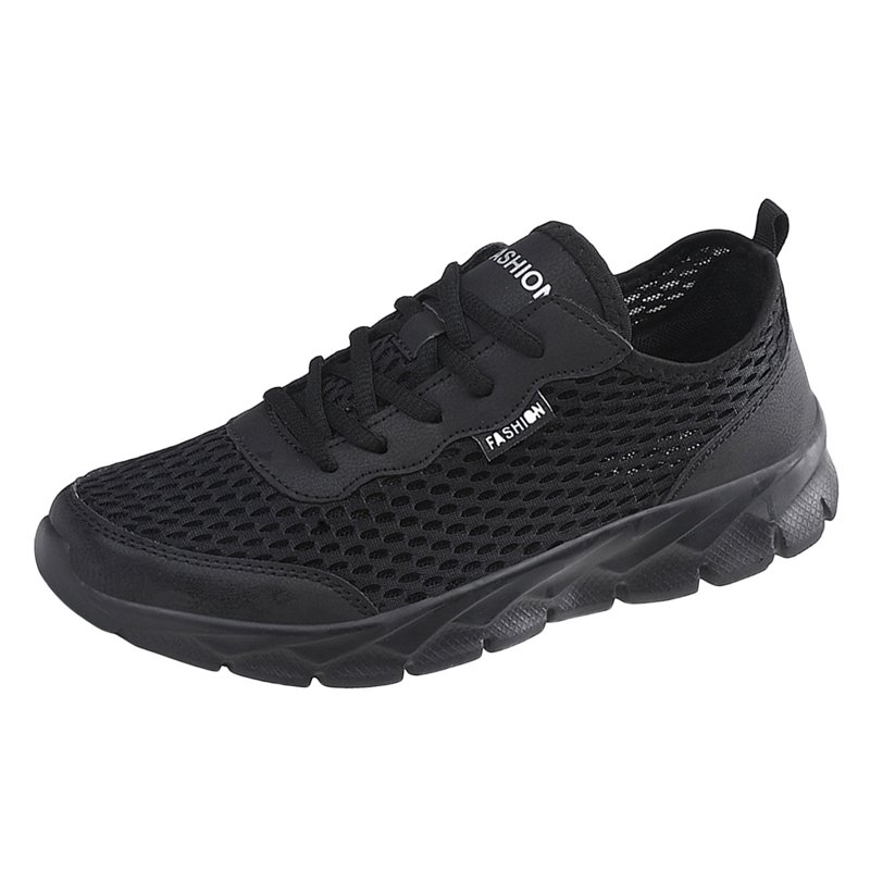 HCNTES Men's Comfortable Walking Running Tennis Shoes Athletic Gym Workout Jogging Cushioning Sneakers（Black 47)