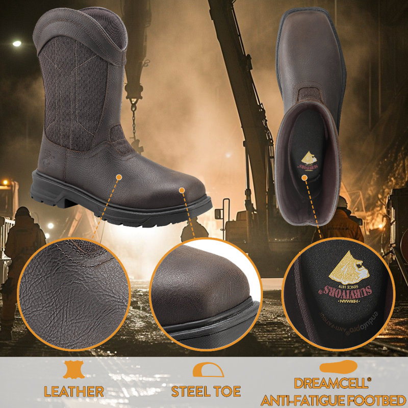 Herman Survivors Men's Granite Pull On Steel Toe Work Boots