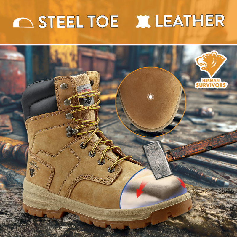 Herman Survivors Men's Grizzly 8" Steel Toe Work Boots