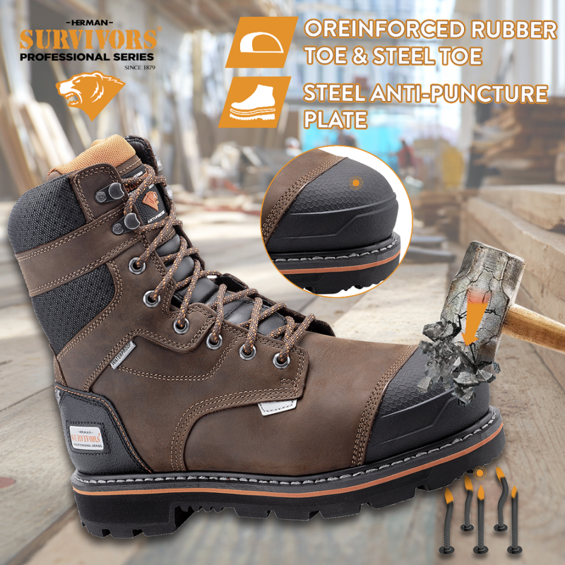 Herman Survivors Professional Men's Dozier Waterproof 8" Steel Toe Work Boots