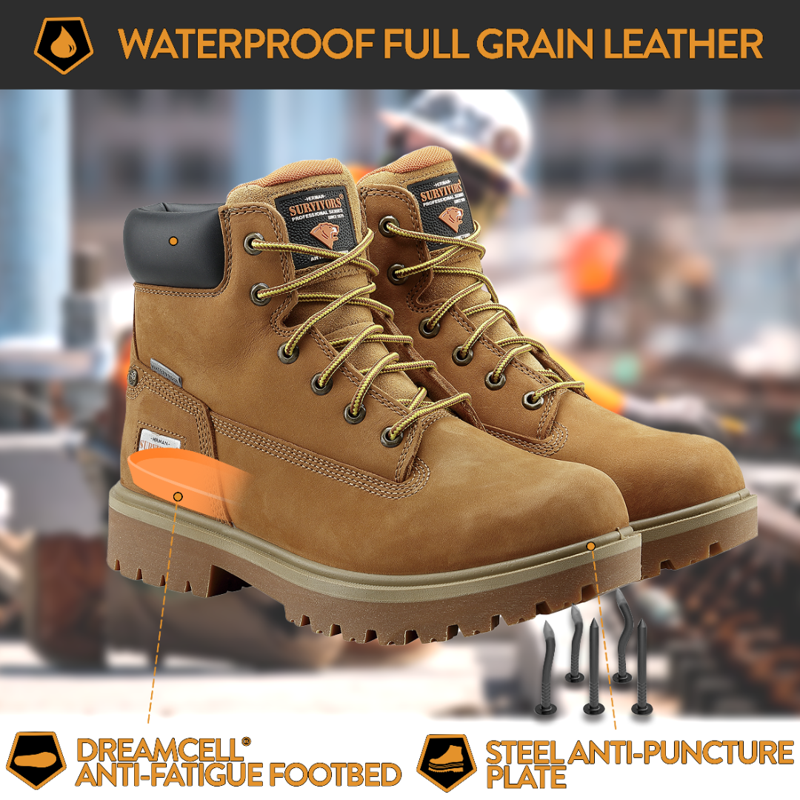 Herman Survivors Professional Men's Driller Waterproof 6" Steel Toe Work Boots