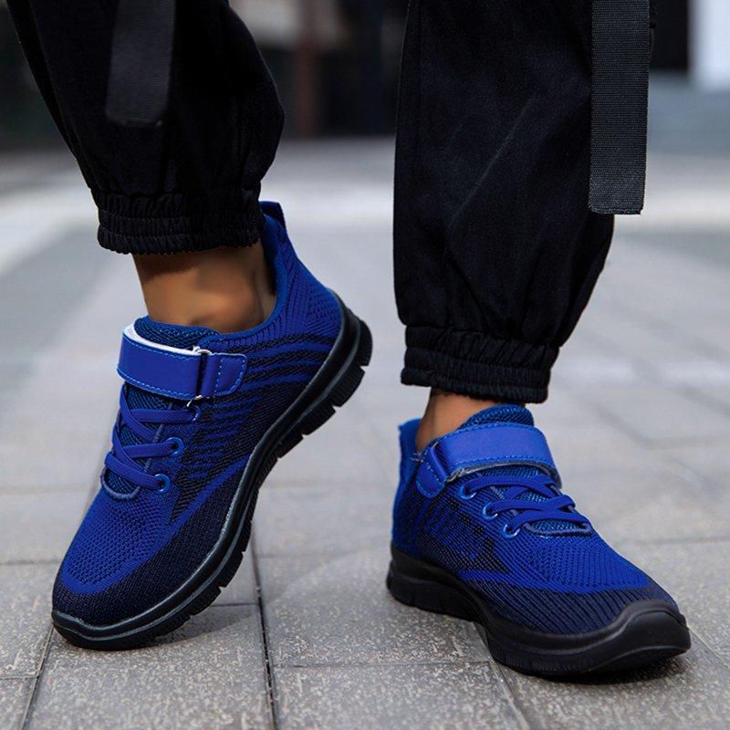 Hessimy Boys' Sneakers Fashion All Season Children Boys Sports Shoes Flat Thick Bottom Lightweight Non Toddler Running Shoes(Dark Blue 10-10.5 Y)