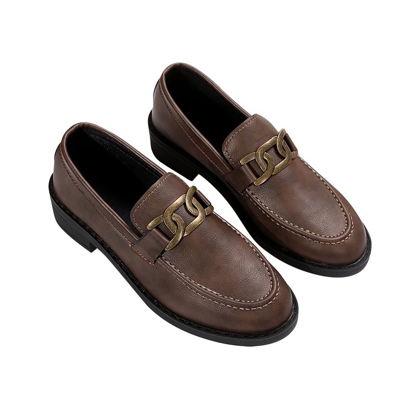 Hinvhai Womens Fashion Classic Flat Heeled Loafers Casual Comfort Non Slip Bussiness Dress Shoes For Women Coffee 9.5(43)