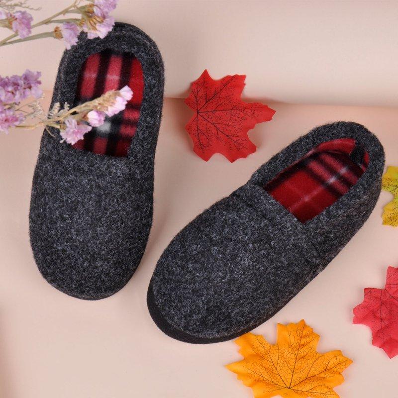 HOMEHOT Kid Boy's Slippers Toddler House Shoes Indoor Outdoor With Anti Slip Sole Grey Size 9 10 US