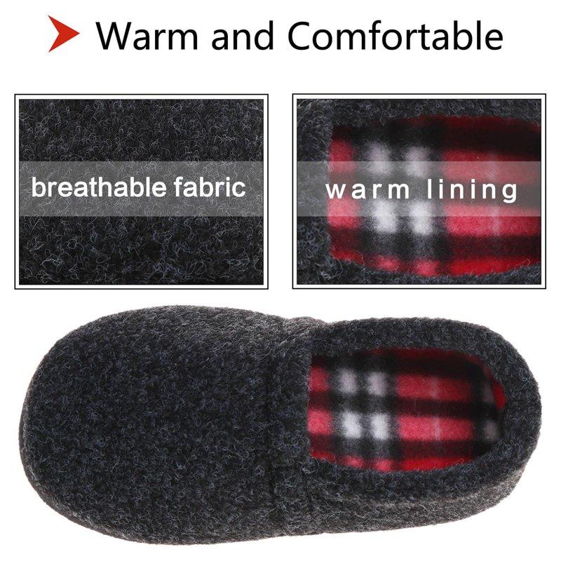 HOMEHOT Kid Boy's Slippers Toddler House Shoes Indoor Outdoor With Anti Slip Sole Grey Size 9 10 US