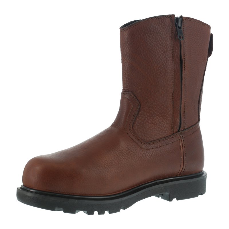 Iron Age Men's Hauler Flex-Met® Internal Met Guard Composite Toe 10" Side Zipper Wellington Brown Work Boots