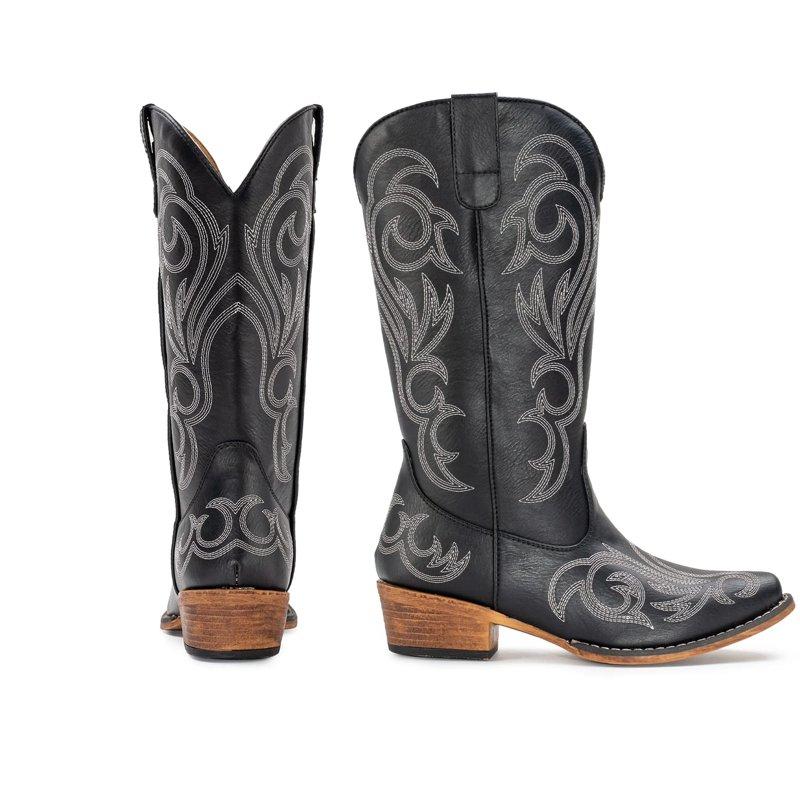 IUV Cowboy Boots For Women Pointy Toe Women's Western Boots Cowgirl Boots