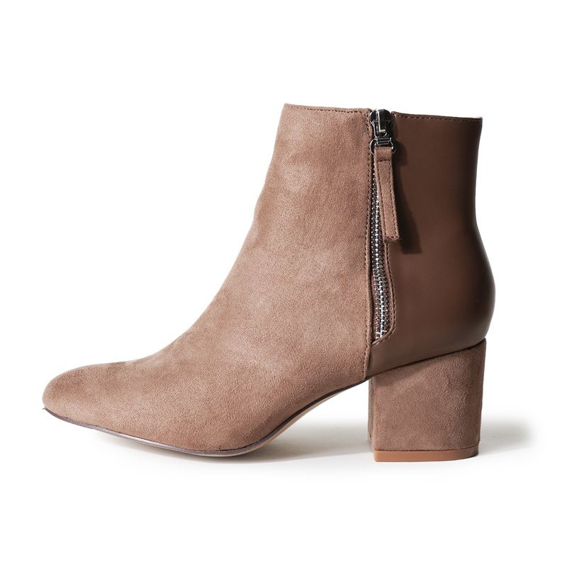 J. Adams Zuma Ankle Bootie Closed Pointed Toe Low Block Heel Stylish Zip-Up Boot For Women