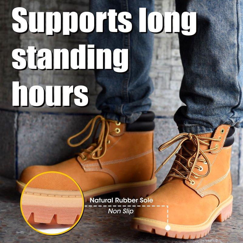 Jacata Work Boots For Men Soft Toe Non Slip Rubber Sole Resistant Utility Oil Mens Industrial Construction Boots (Wheat Size 10)