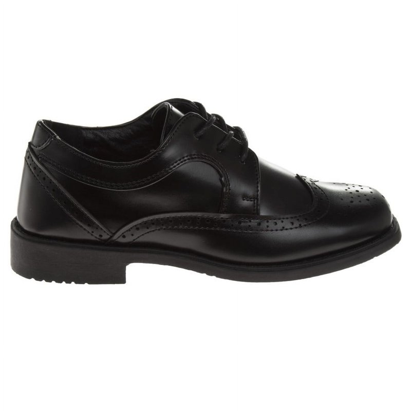 Josmo Boys Wingtip Oxford Lace Dress Shoes - Black Size: 3