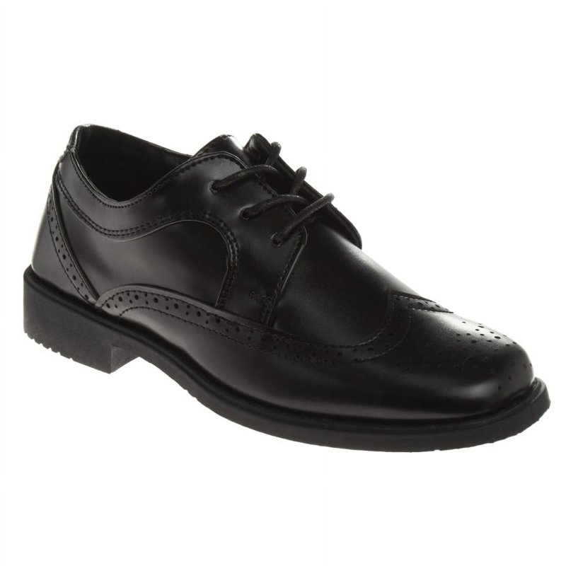 Josmo Boys Wingtip Oxford Lace Dress Shoes - Black Size: 3