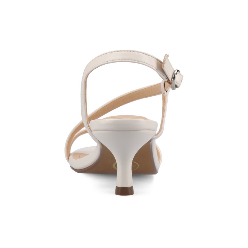 Journee Womens Jemry Crossover Strap Kitten Heel Dress Sandals