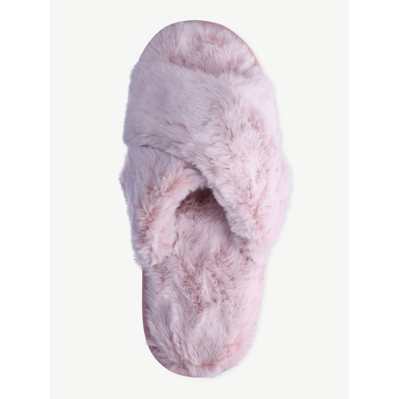 Joyspun Women's Faux Fur X-Band Slippers
