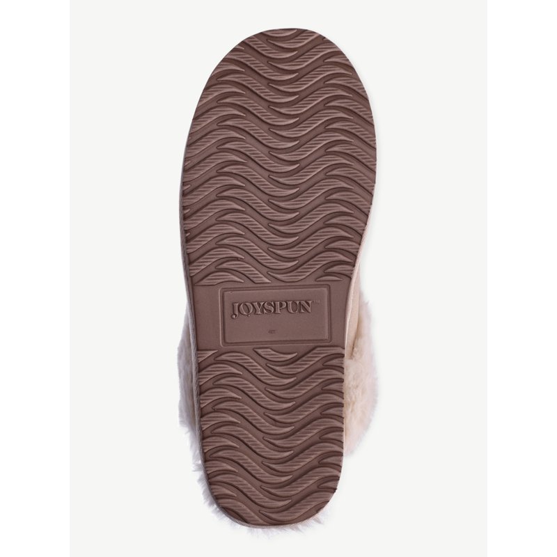 Joyspun Women's Faux Suede Platform Clog Slippers
