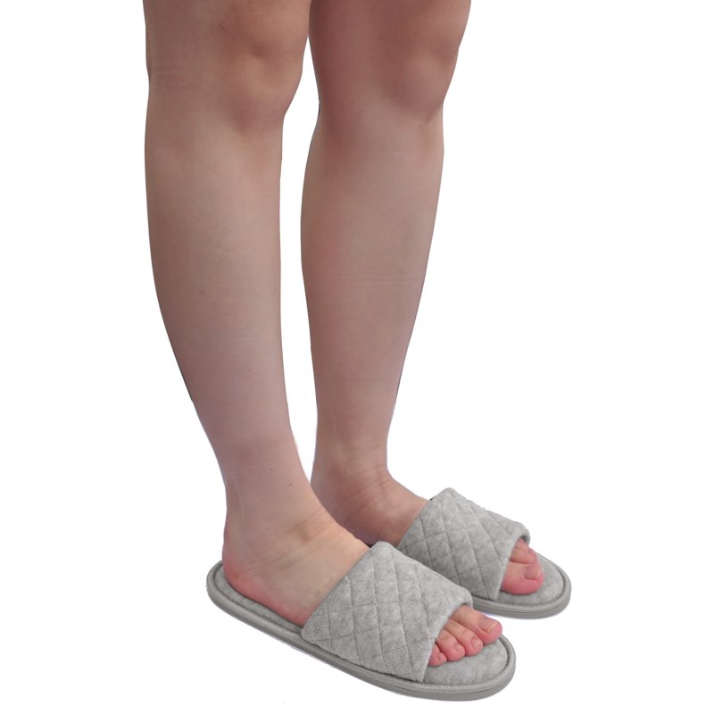Joyspun Women's Quilted Single Band Slide Slippers Wide-Width Available